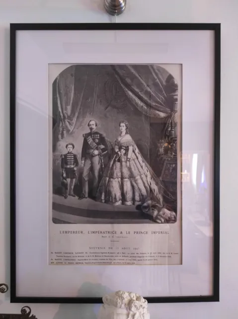 Lithographie XIXeme Famille impériale Napoleon III Impératrice eugenie. RARE