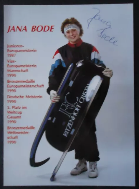 2930 Jana Bode Rodeln Autogrammkarte original signiert