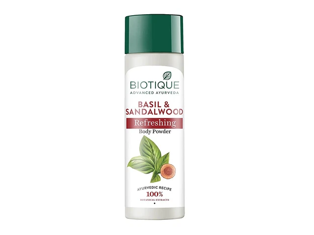 Biotique Bio Basil and Sandalwood Refreshing Body Powder, Pack of 150g