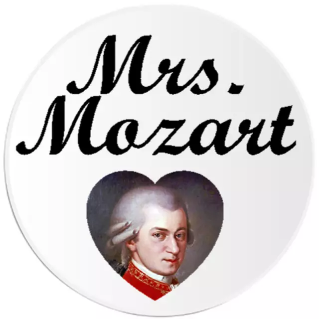 Mrs. Mozart - Circle Sticker Decal 3 Inch - Wolfgang Amadeus Music