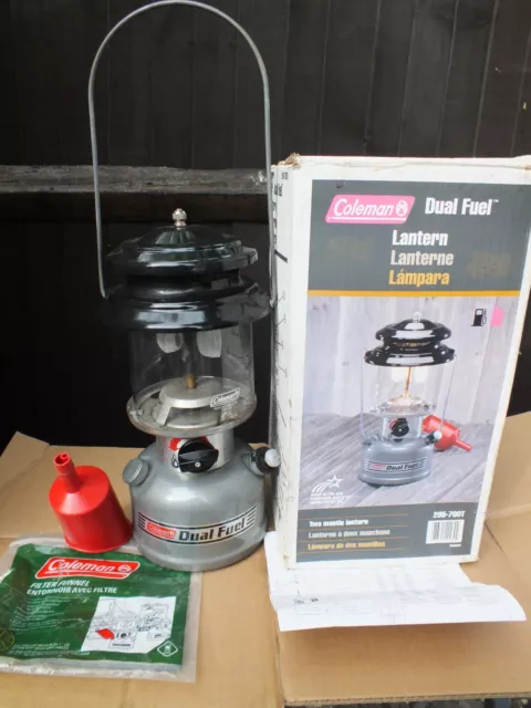 coleman dual fuel lantern with box please see photo's.