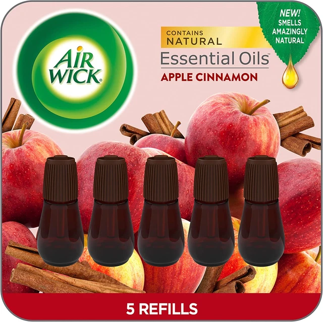 AIR WICK ESSENTIAL Mist Refill, 5 Ct, Apple Cinnamon, Essential Oils