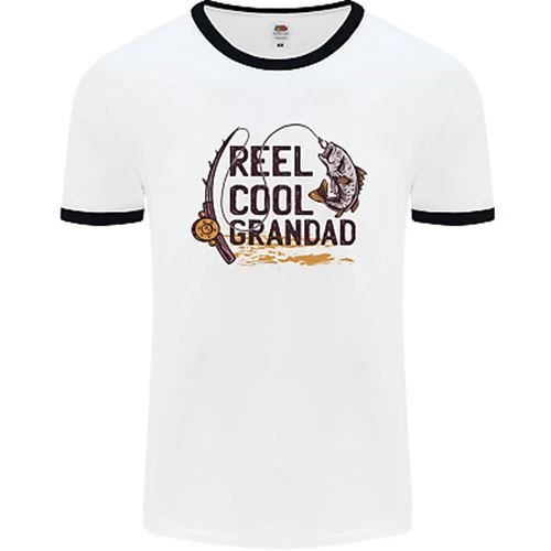 Maglietta da uomo bianca Reel Cool Grandad Funny Fishing Fisherman