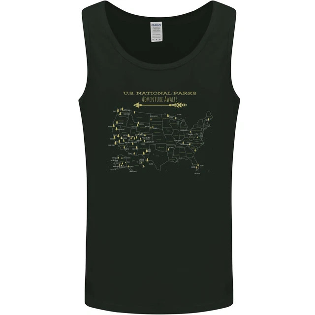 US National Parks Hiking Trekking Walking Mens Vest Tank Top