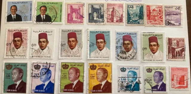 LOT DE 41 TIMBRES MAROC OBLITERES  tous différents