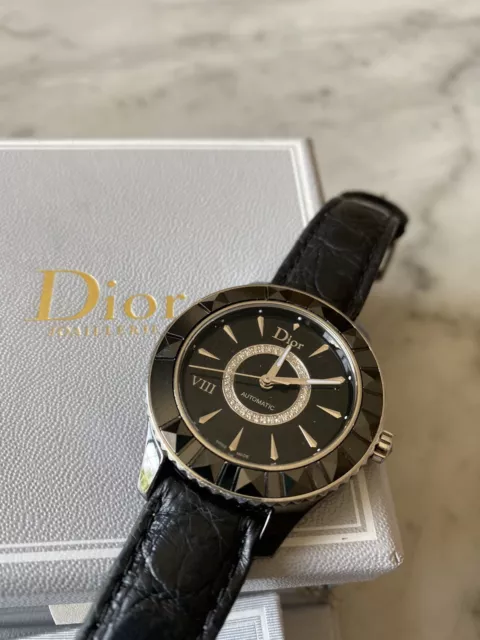 Christian Dior 38mm VIII “Place Vendome” Automatic Black Ceramic Diamond Watch