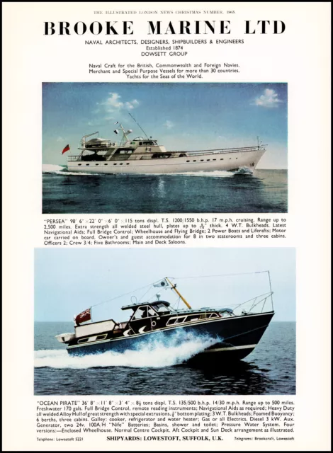 1965 Brooke Marine Ltd Persea & Ocean Pirate Cruisers UK photo print ad XL14