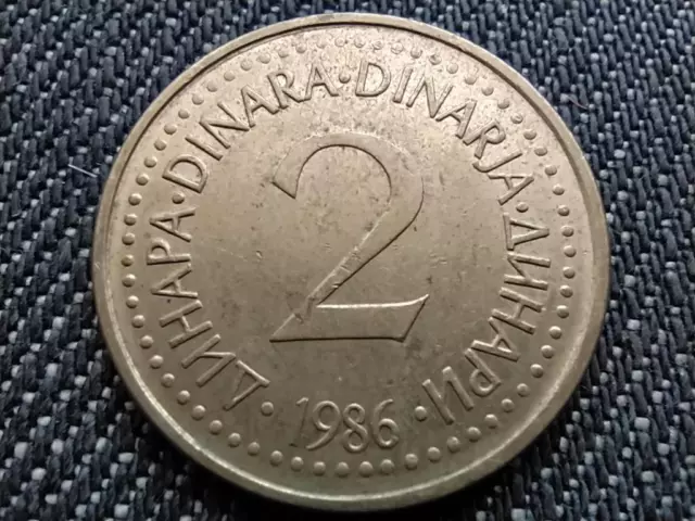 Yugoslavia 2 Dinara Coin 1986