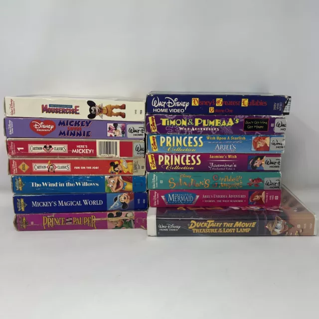 LOT OF 14 VHS Kids Shows Disney - Mickey Mouse, Princesses $44.99