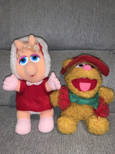 1987 McDonalds Lot Of 2 Jim Henson Muppet Babies Fozzie Miss Piggy Plush Toys