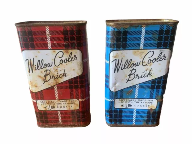 WILLOW Cooler Brick - Old  Red And Blue tins with Original Liquid