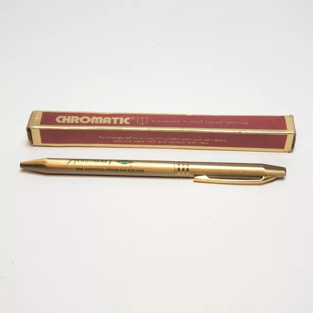 Vintage Ballpoint Pen CHROMATIC DOUBLE-TWIST Two-Color Steel Pen Dow Aerothene