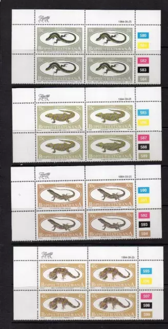 Bophuthatswana Mnh 1984 Sg150-153 Lizards Blocks Of 4