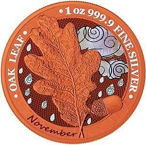 Germania 2019 5 Mark Oak Leaf - 12 Months Series - November 1 Oz silber Münze