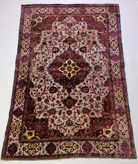 Kashan Souf Seidenteppich Antik 200x140cm Perserteppich Antique Keshan Silk