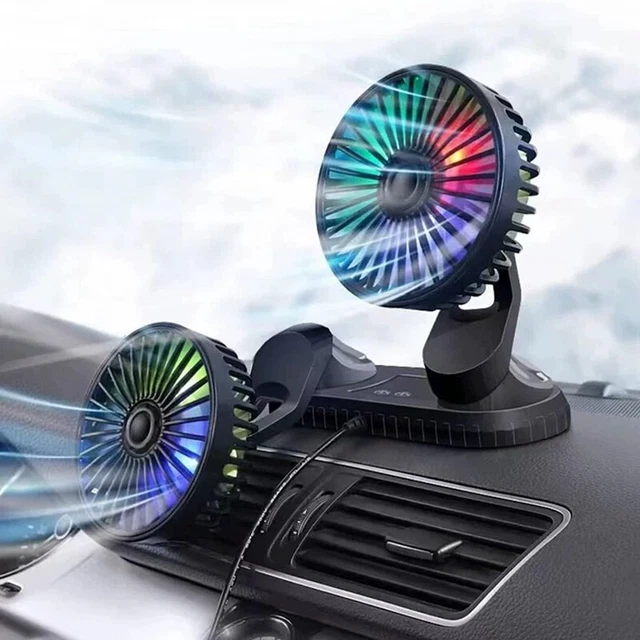 USB Car Fan Desk Fan Auto Seat Back Cooling Fan 360 Degree Rotation 3rd Gear Win