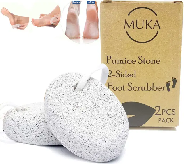 Pumice Stone for Feet 2 PCS Set_Foot Care Natural Pummice Stones for Dead Hard
