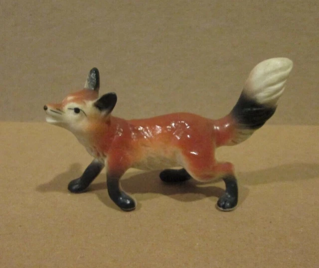Vintage Miniature Fox Ceramic Figurine