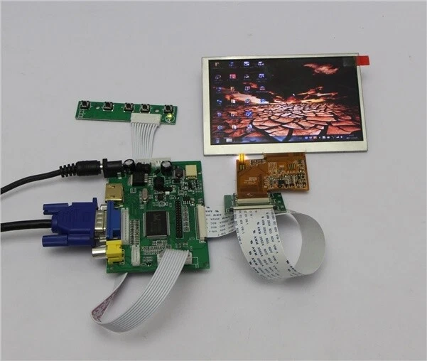 HDMI+VGA+2AV+REAR VIEW MONITORS+5INCH 800×480 AT050TN43 Tft Lcd Display ...