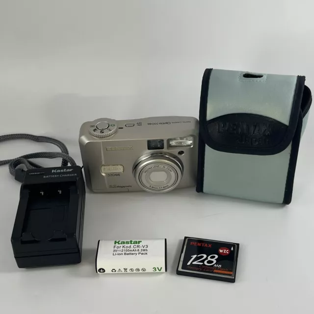 Pentax Optio 330 GS  Digital Camera 3.2MP 3x Zoom Bundle Tested