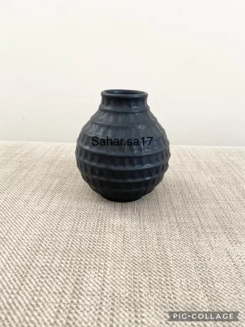 Next Black Ceramic Embossed Bud Vase/Home Office Decorative Mini Vase Party Gift