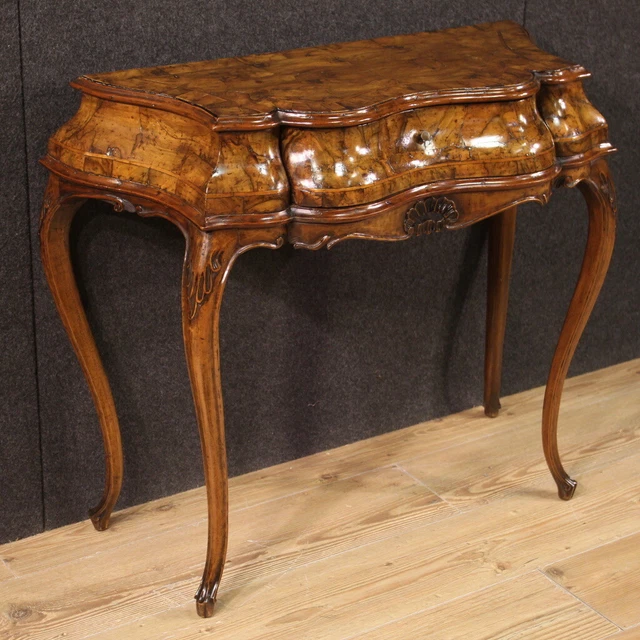 Consola veneciana mueble madera brezo estilo antiguo mesa de centro siglo XX