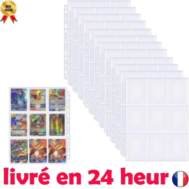 30 Feuilles Classeur Collection Cartes 540 Pochettes Transparentes Album Pokemon