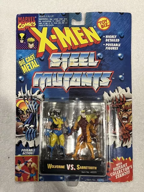 Marvel Comics X-Men Steel Mutants Action Figures Wolverine Vs Sabretooth 1994