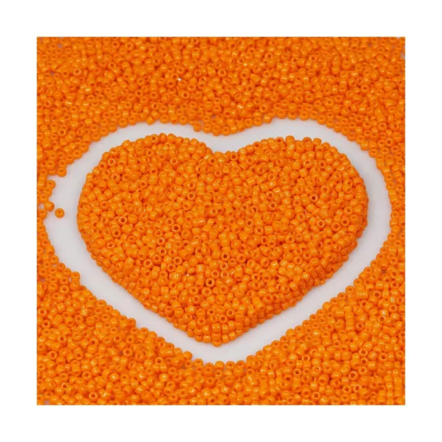 Bulk 2mm Orange Seed Beads for Jewelry Making 110 Grams About 9800pcs,12/0 Gl...