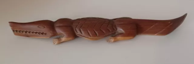 Wooden Hand Carved Crocodile Alligator Ornate Collectable