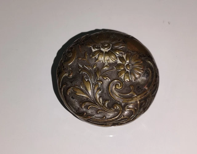 Sonnette Ronde Art Nouveau En Cuivre Et Bakélite – Rouge Et Noir – N° S36