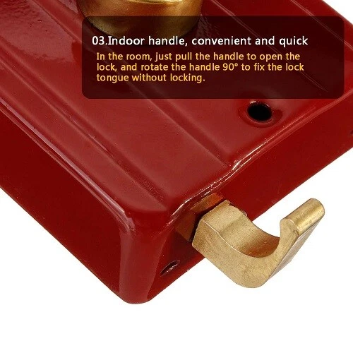 Red Door Lock Multiple Safety Lock Wood Door Lock Safety Anti-theft Exterior Doo