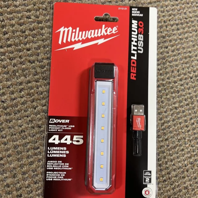 Milwaukee 2112-21 USB Rechargeable ROVER Pocket Flood Light New