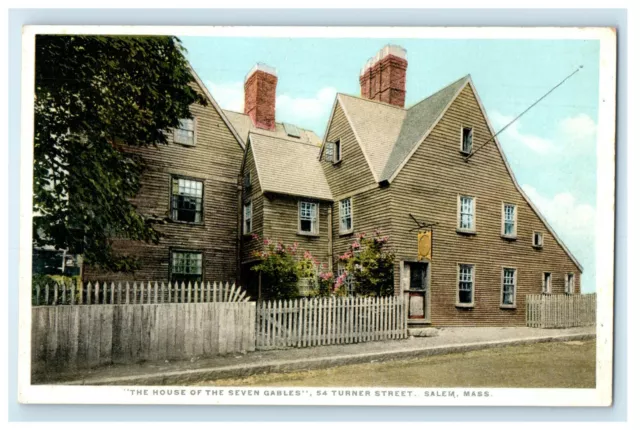 c1910s House of the Seven Gables, Salem Massachusetts MA Phostint Postcard