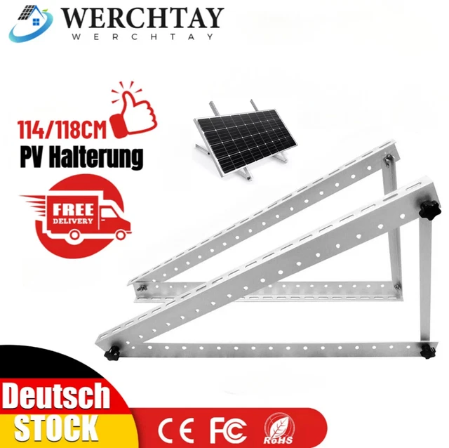 AUFSTÄNDERUNG SOLARMODUL BODENHALTERUNG Balkonkraftwerk Flachdach PV 1 8paar Dhl 167225511509