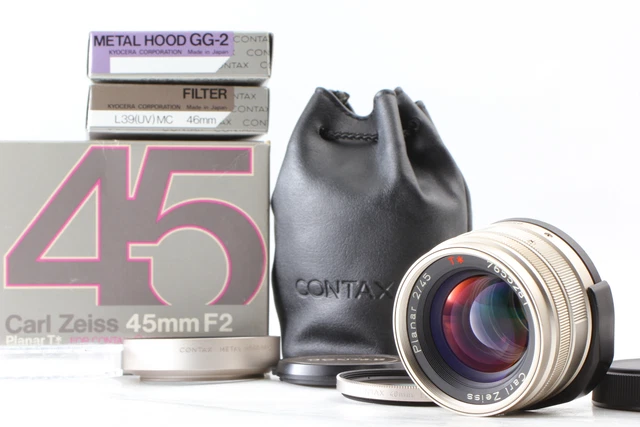 ALLE BOX [NEUWERTIG/Haubenfilter] Contax Carl Zeiss Planar T 45 mm F2 G1 G2 JAPAN