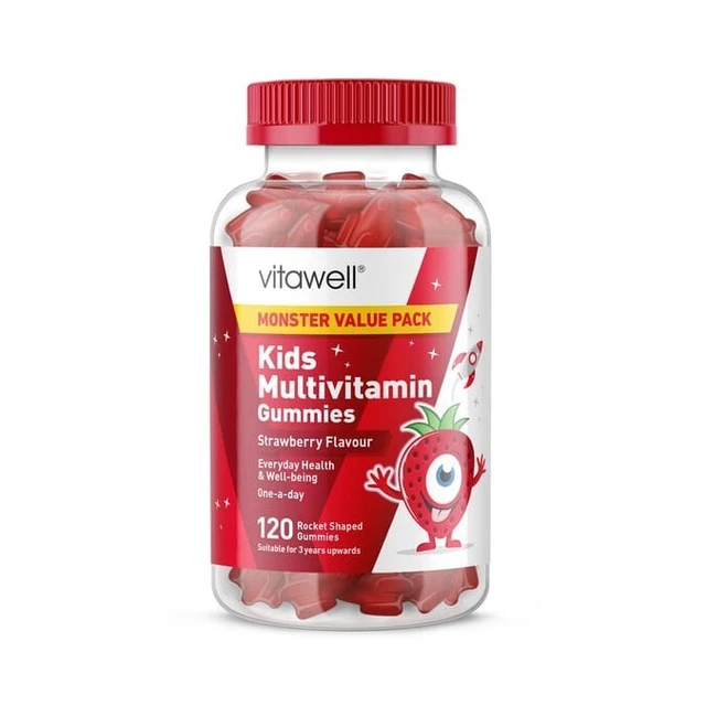 Vitawell Kids Multivitamin Gummies 120s - Strawberry Flavour RRP £12.00