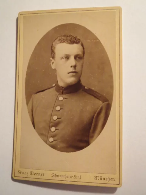 München - Soldat in Uniform - Regiment Nr. 1 - Portrait / CDV