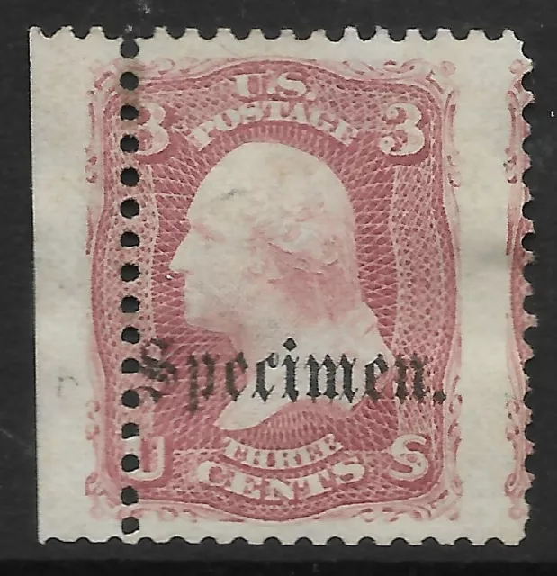 STAMPS-UNITED STATES. 1861. 3c Rose. Overprinted "SPECIMEN". Striking Perf Shift