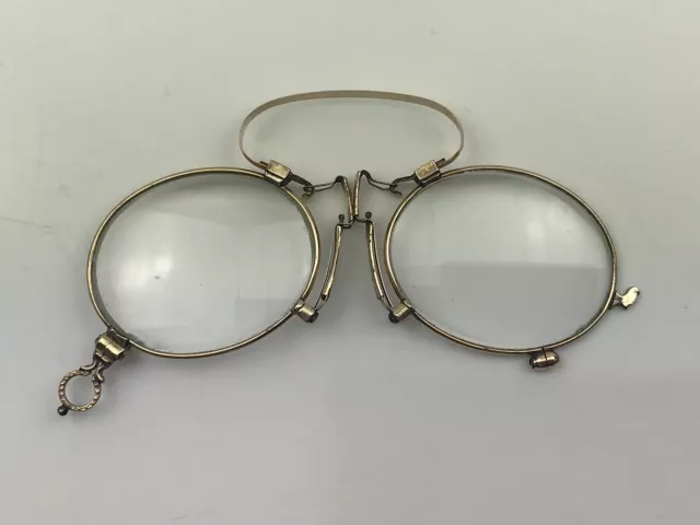 Zwicker, Kneifer, Lorgnon, Lorgnette, 750 Gold, Jahrhundertwende, Brille