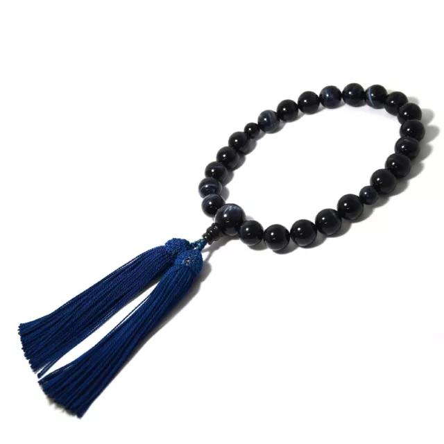 BLUE TIGER EYE Traditional Japanese Juzu Buddhist Prayer beads handmade  Kyoto $139.00 - PicClick