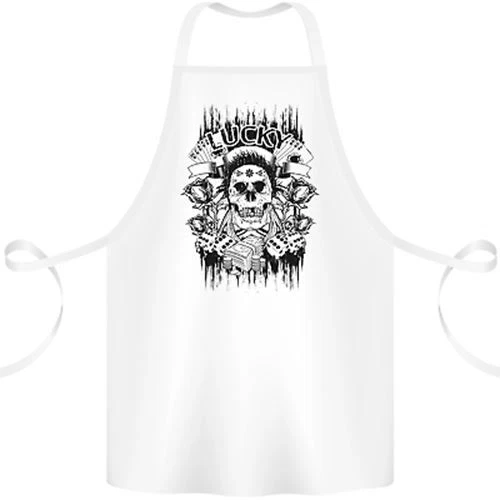 Lucky Dice Skull Motorbike Biker Motorcycle Cotton Apron 100% Organic