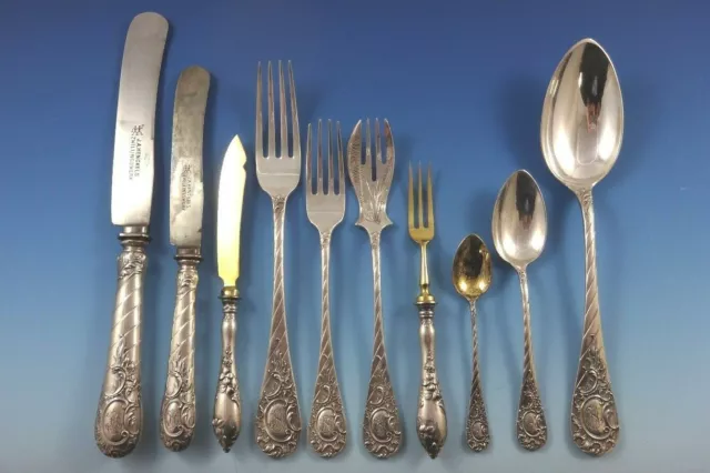 German C1890 Fitted Box 800 Silver Flatware Set Service 166 Pieces