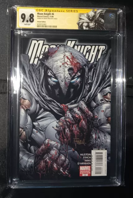 Moon Knight #6 (2006) CGC 9.8 SIGNED by DAVID FINCH Bloody Variant! *KEY ISSUE*