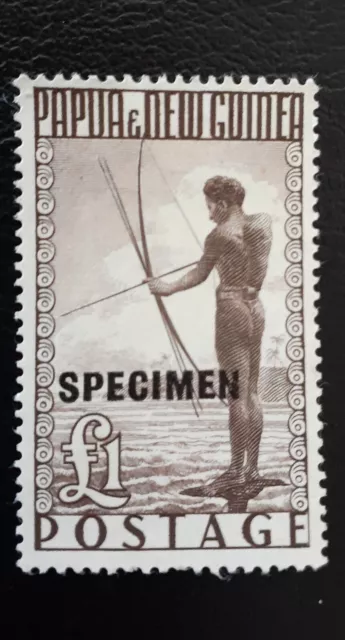 1952-58 Papua New Guinea PNG £1 Brown Shooting Fish MUH SG15 Specimen
