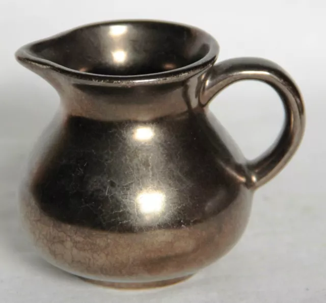 Vintage Miniature Bronze Crackle Lustre Cream Jug - Prinknash