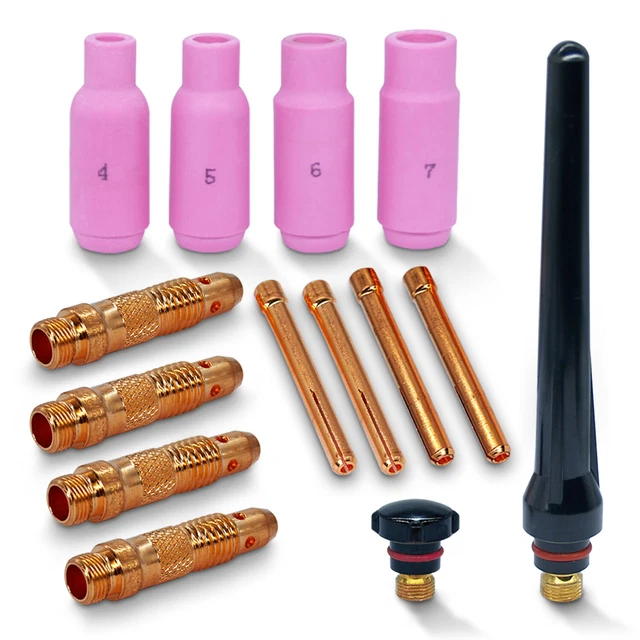 Set di accessori per saldatura TIG 14 pezzi Ø 1,6/2,4