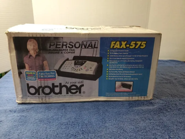 Brother FAX-575 Personal Plain Paper Fax Machine w/ Phone & Copier New Open Box