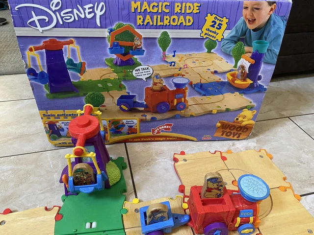 Magic Rider Toy DISNEY MAGIC RIDE Railroad Wood Toys Fisher Price Winnie The Pooh ...