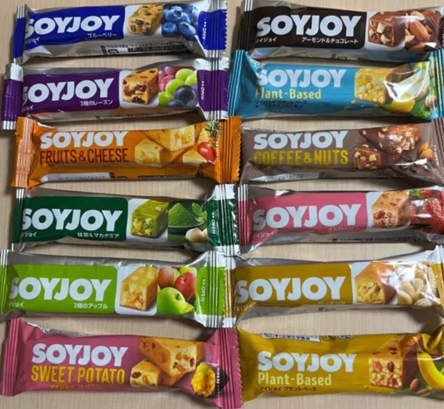 Barras de bocadillos nutritivos "SOYJOY" de Otsuka, 12 sabores, 12 unidades...